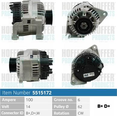 Hoffer H5515172 - Ģenerators www.autospares.lv