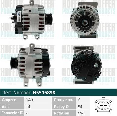 Hoffer H5515898 - Ģenerators www.autospares.lv