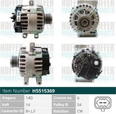 Hoffer H5515369 - Ģenerators www.autospares.lv