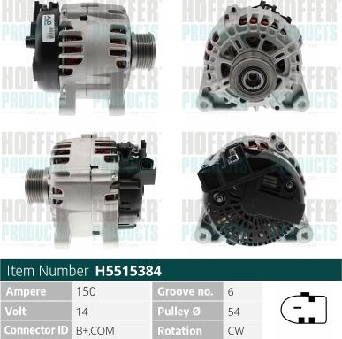 Hoffer H5515384 - Ģenerators autospares.lv