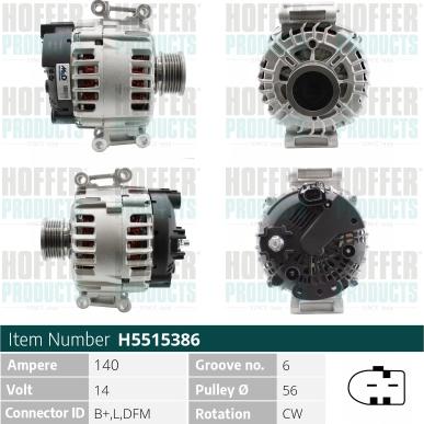 Hoffer H5515386 - Ģenerators www.autospares.lv