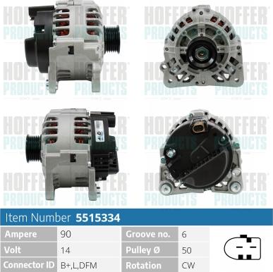 Hoffer H5515334 - Ģenerators www.autospares.lv