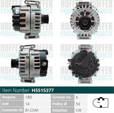 Hoffer H5515377 - Ģenerators autospares.lv