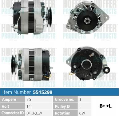 Hoffer H5515298 - Ģenerators autospares.lv