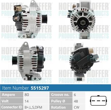 Hoffer H5515297 - Ģenerators autospares.lv