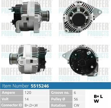 Hoffer H5515246 - Ģenerators www.autospares.lv