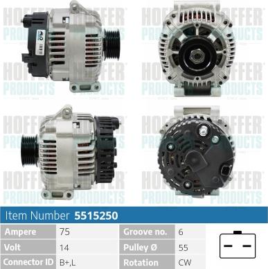 Hoffer H5515250 - Ģenerators www.autospares.lv