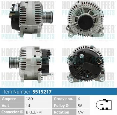 Hoffer H5515217 - Ģenerators autospares.lv