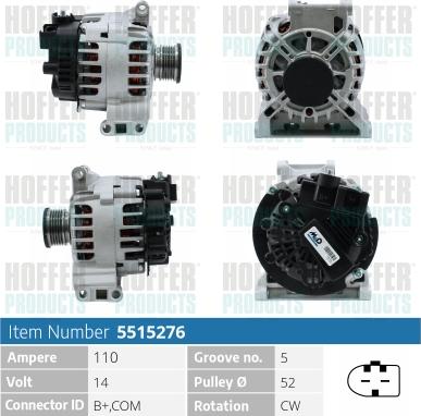 Hoffer H5515276P - Ģenerators www.autospares.lv