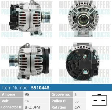 Hoffer H5510448 - Ģenerators autospares.lv