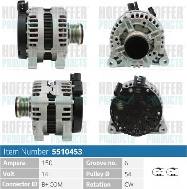 Hoffer H5510453 - Ģenerators autospares.lv