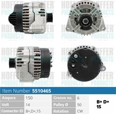 Hoffer H5510465 - Ģenerators www.autospares.lv