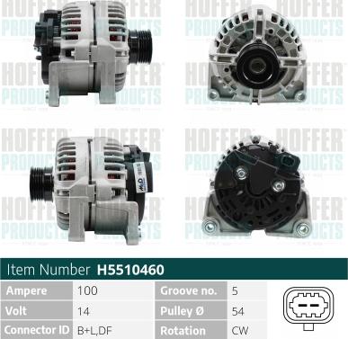 Hoffer H5510460 - Ģenerators autospares.lv