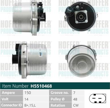 Hoffer H5510468 - Ģenerators autospares.lv