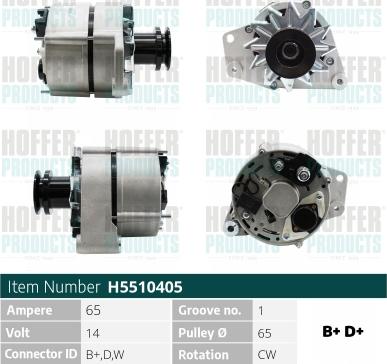 Hoffer H5510405 - Ģenerators autospares.lv