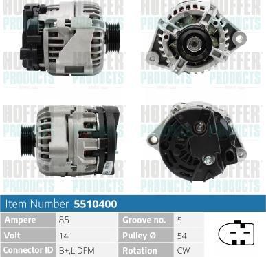 Hoffer H5510400 - Ģenerators autospares.lv