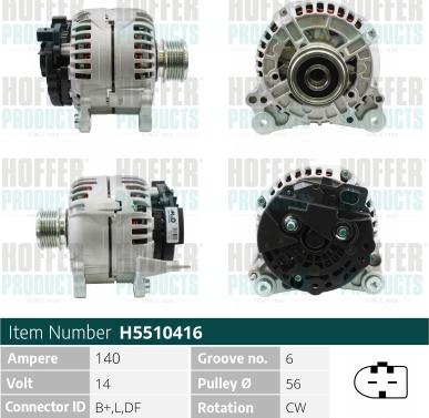 Hoffer H5510416 - Ģenerators www.autospares.lv