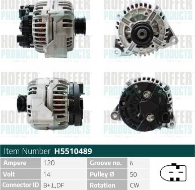 Hoffer H5510489 - Alternator www.autospares.lv