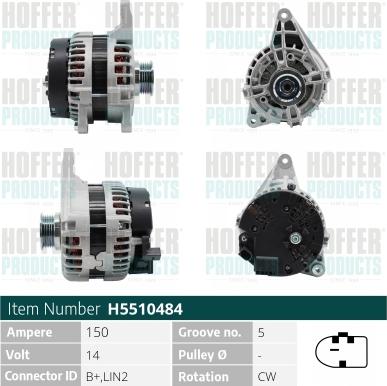 Hoffer H5510484 - Ģenerators www.autospares.lv