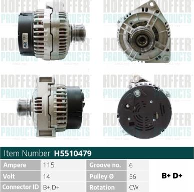 Hoffer H5510479 - Ģenerators autospares.lv