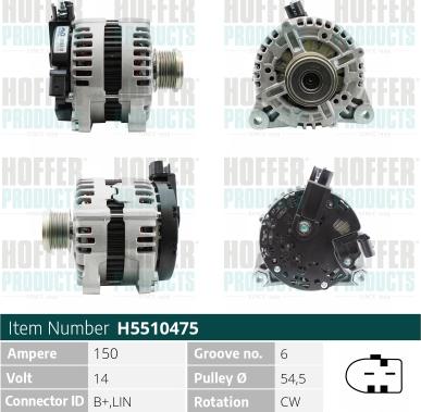 Hoffer H5510475 - Ģenerators autospares.lv