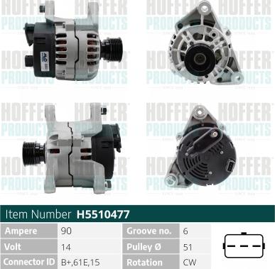 Hoffer H5510477 - Ģenerators www.autospares.lv