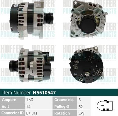 Hoffer H5510547 - Ģenerators www.autospares.lv