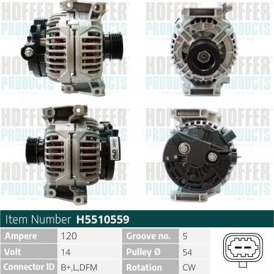 Hoffer H5510559 - Ģenerators autospares.lv