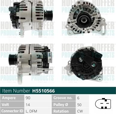 Hoffer H5510566 - Ģenerators autospares.lv