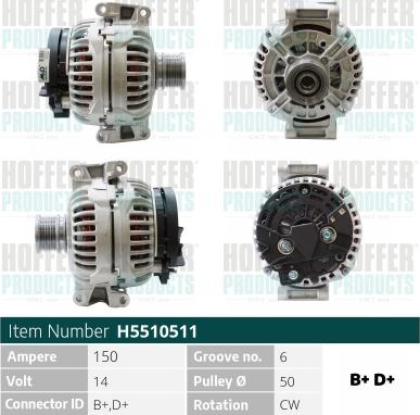 Hoffer H5510511 - Ģenerators www.autospares.lv