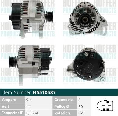 Hoffer H5510587 - Ģenerators www.autospares.lv