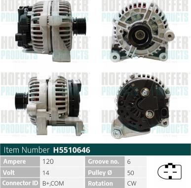 Hoffer H5510646 - Ģenerators autospares.lv