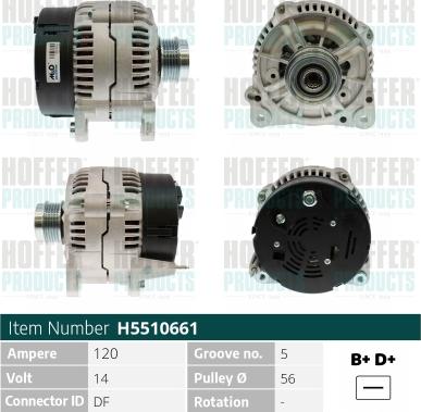 Hoffer H5510661 - Ģenerators www.autospares.lv