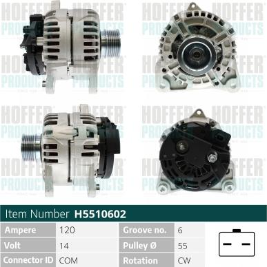 Hoffer H5510602 - Ģenerators www.autospares.lv