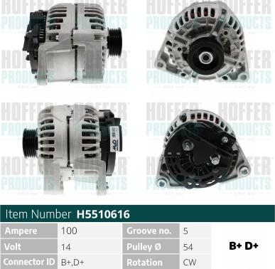 Hoffer H5510616 - Ģenerators autospares.lv