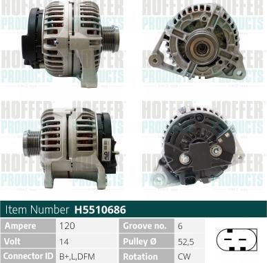 Hoffer H5510686 - Ģenerators autospares.lv