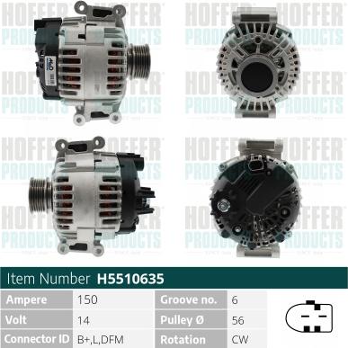 Hoffer H5510635 - Ģenerators www.autospares.lv