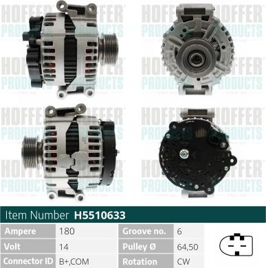 Hoffer H5510633 - Ģenerators www.autospares.lv