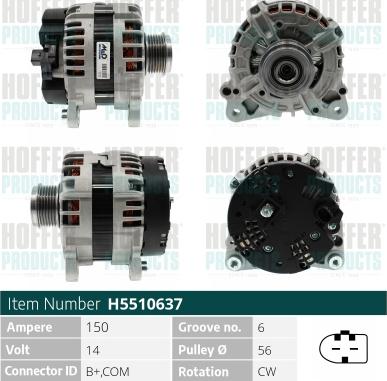 Hoffer H5510637 - Ģenerators www.autospares.lv