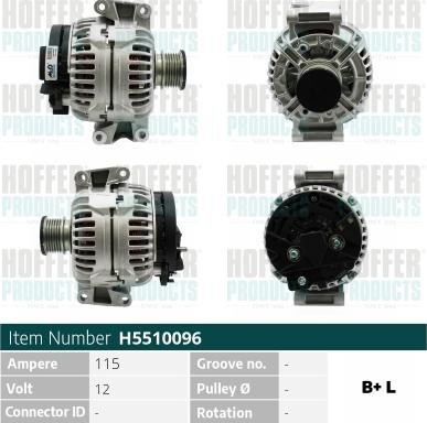 Hoffer H5510096 - Ģenerators www.autospares.lv