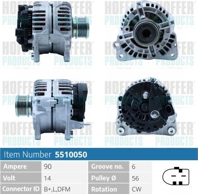 Hoffer H5510050 - Alternator www.autospares.lv