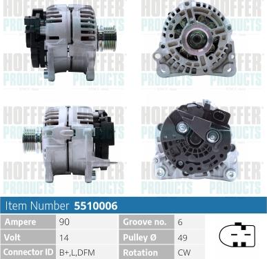 Hoffer H5510006 - Ģenerators autospares.lv