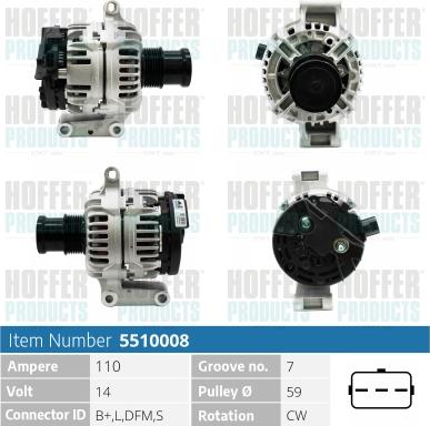 Hoffer H5510008 - Ģenerators www.autospares.lv