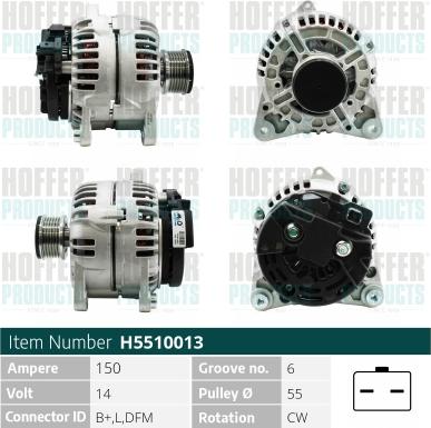 Hoffer H5510013G - Ģenerators www.autospares.lv