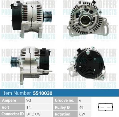 Hoffer H5510030 - Alternator www.autospares.lv