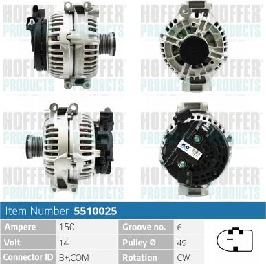 Hoffer H5510025 - Ģenerators autospares.lv