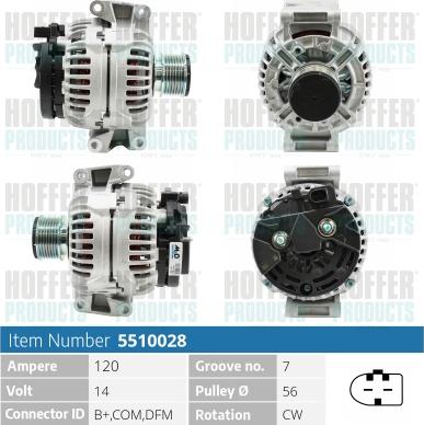 Hoffer H5510028 - Ģenerators autospares.lv