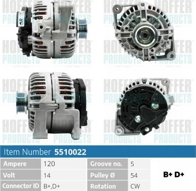 Hoffer H5510022 - Ģenerators autospares.lv