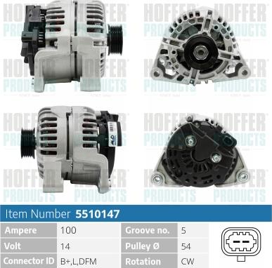 Hoffer H5510147 - Ģenerators www.autospares.lv