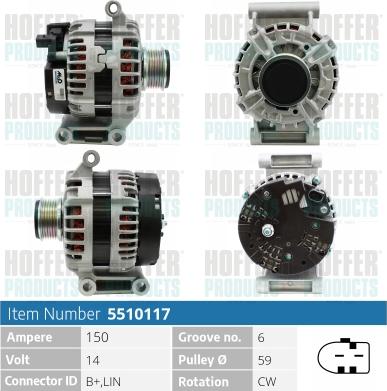 Hoffer H5510117 - Ģenerators autospares.lv